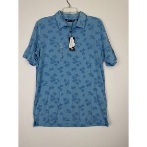 Travis Matthews Port Day Men's Polo Size M  Blue Short Sleeve New With Tags